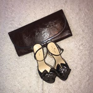 Clutch with silver trim